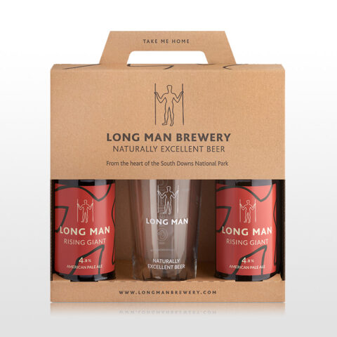 Rising Giant Gift Pack - 2 X 500ml - 1 X Pint Glass - Long Man Brewery